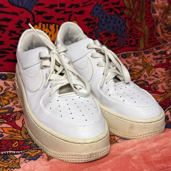 White Air Force 1 Platform Nike’s - Picture 1 of 4